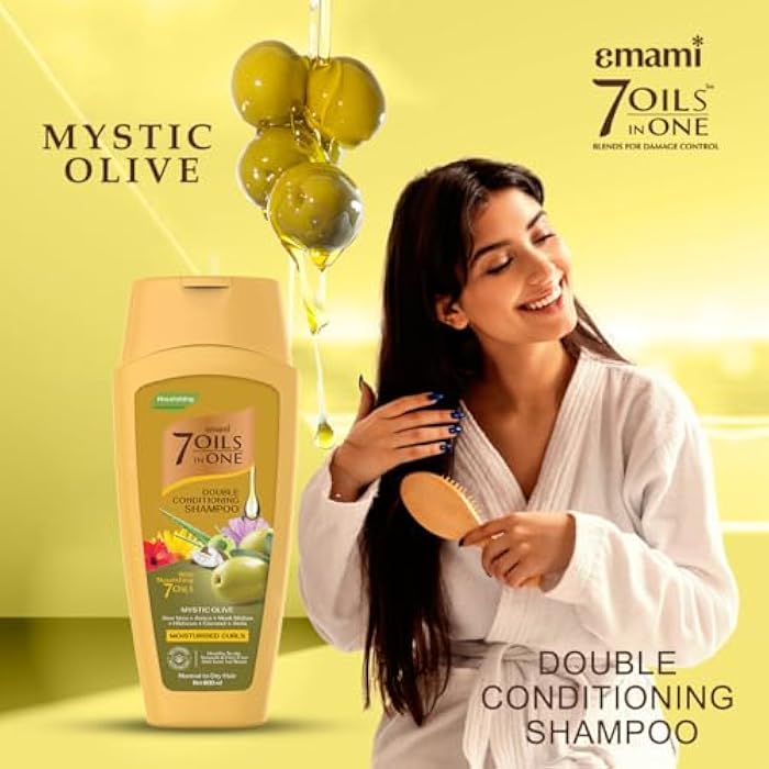 Emami 7 Oils in One Double Conditioning Shampoo Mystic Olive 100 ML - Image 5